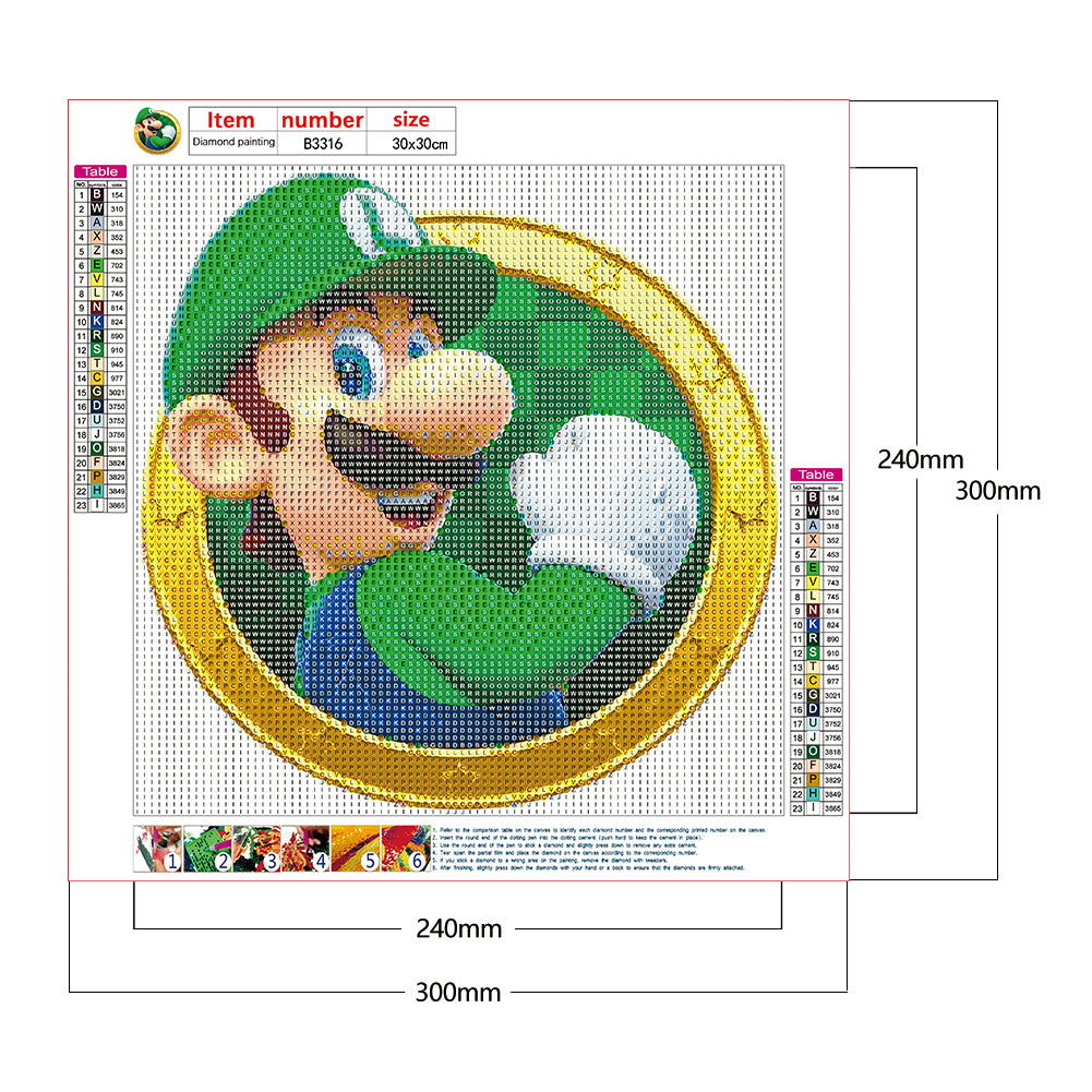 Super Mario - Full Round Drill Diamond Painting 30*30CM