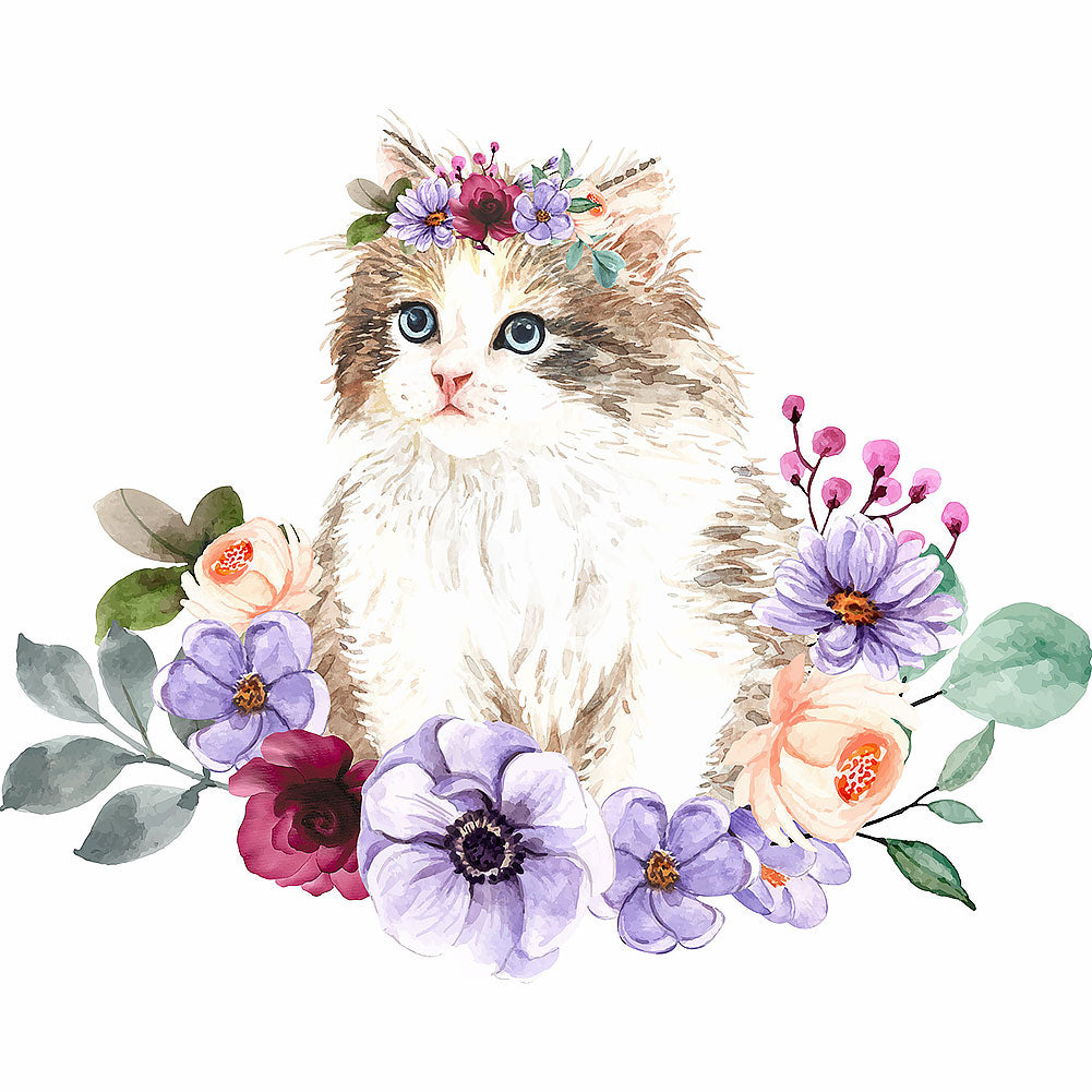 Cat - Full Round Drill Diamond Painting 40*40CM