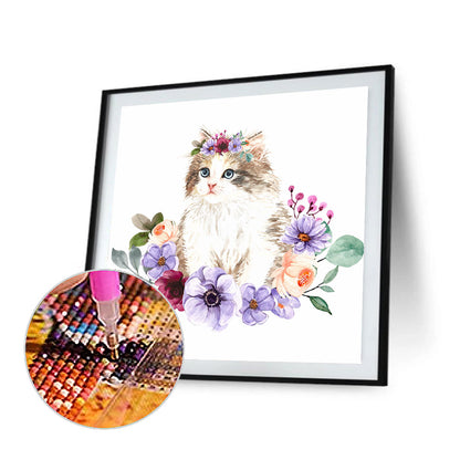 Cat - Full Round Drill Diamond Painting 40*40CM