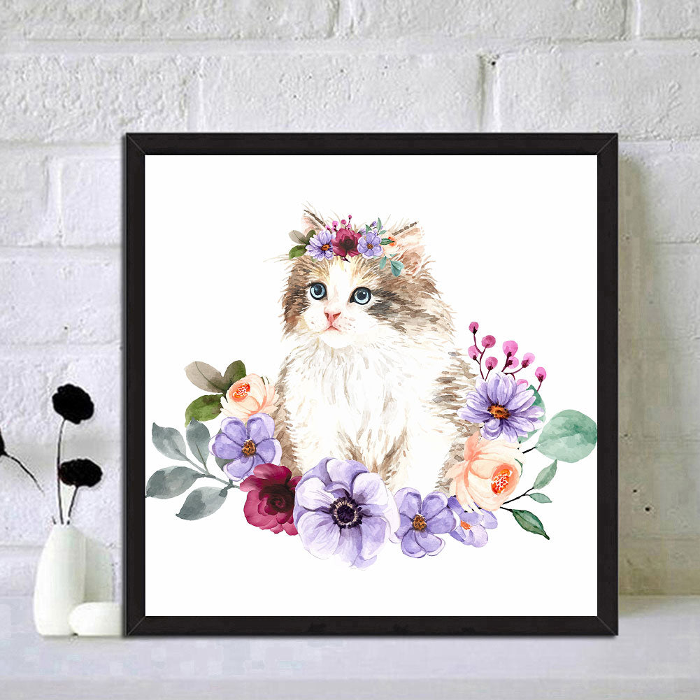 Cat - Full Round Drill Diamond Painting 40*40CM