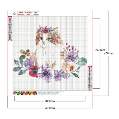 Cat - Full Round Drill Diamond Painting 40*40CM