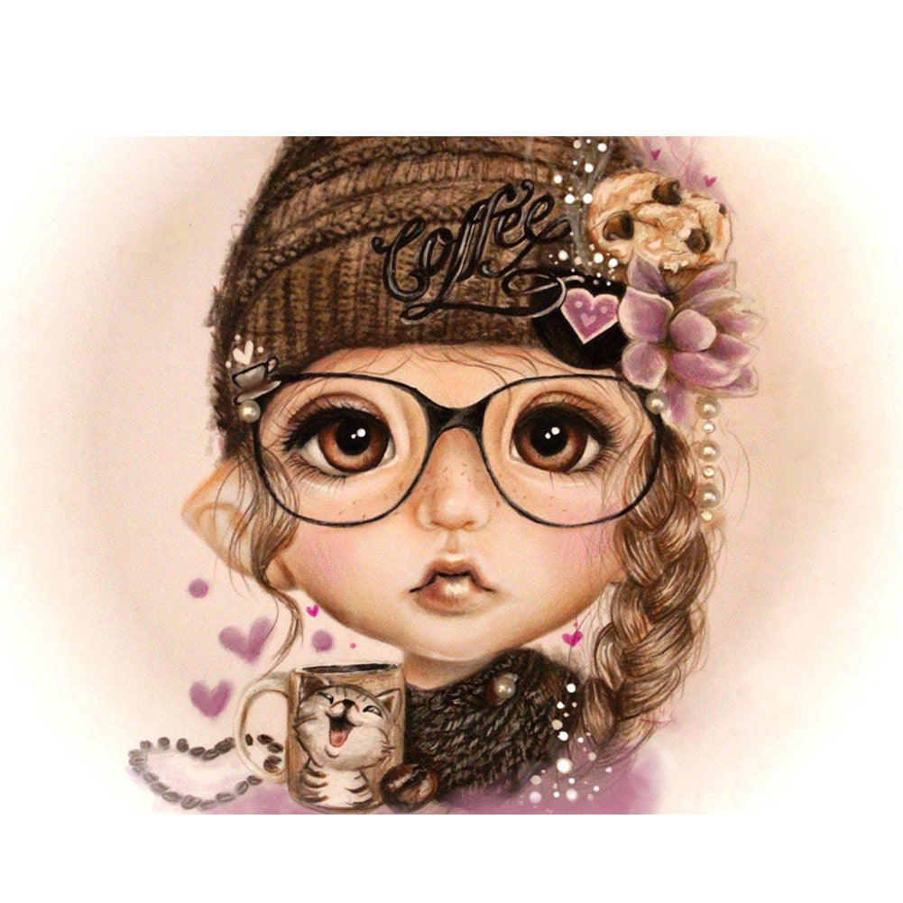 Big Eyes Girl - 11CT Stamped Cross Stitch 40*50CM