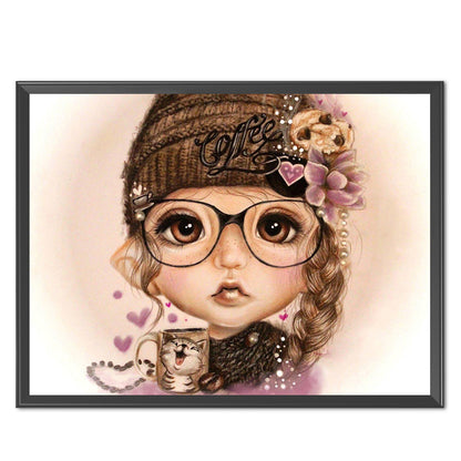 Big Eyes Girl - 11CT Stamped Cross Stitch 40*50CM