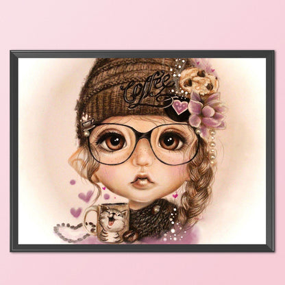 Big Eyes Girl - 11CT Stamped Cross Stitch 40*50CM