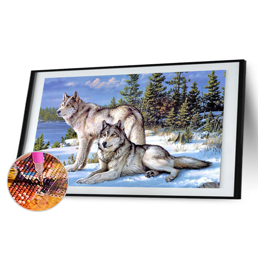 Timberwolves - Full Round Drill Diamond Painting 45*70CM