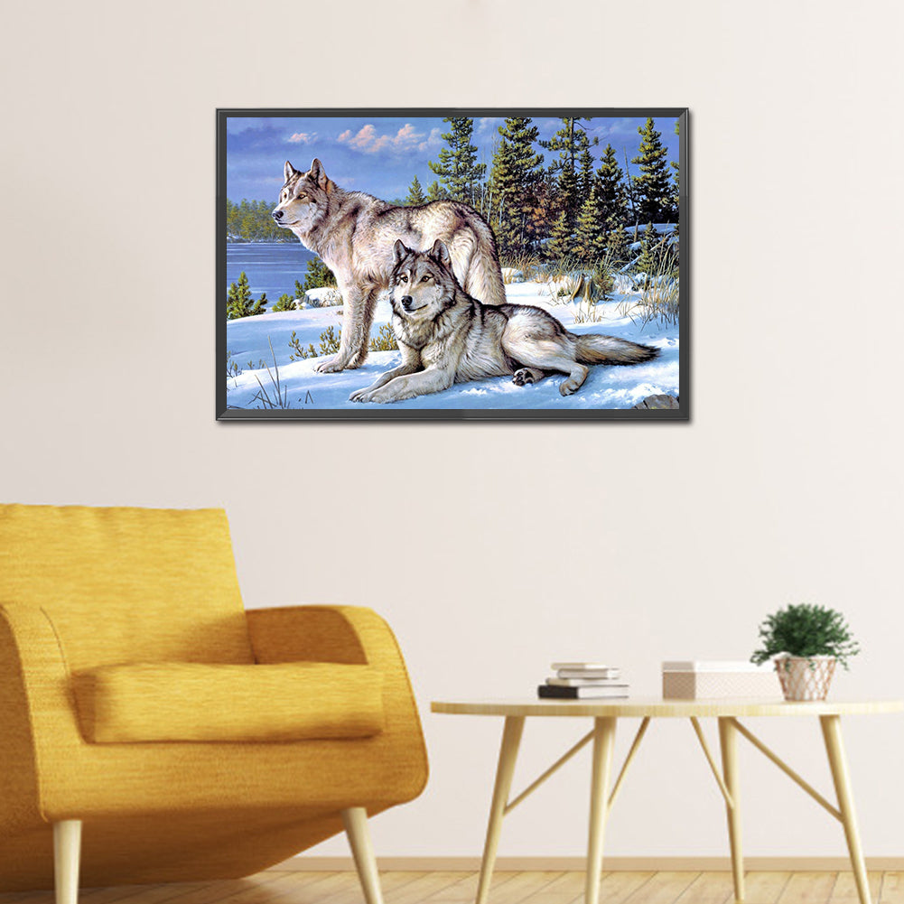 Timberwolves - Full Round Drill Diamond Painting 45*70CM