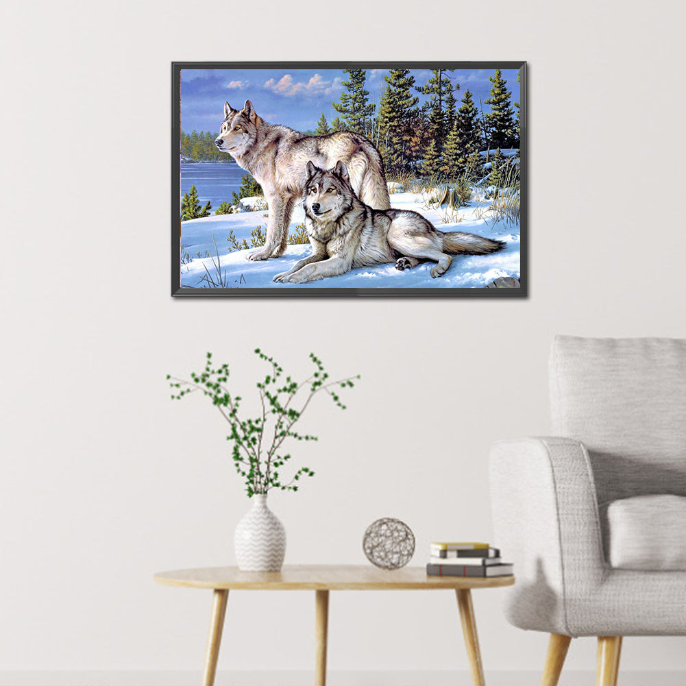 Timberwolves - Full Round Drill Diamond Painting 45*70CM