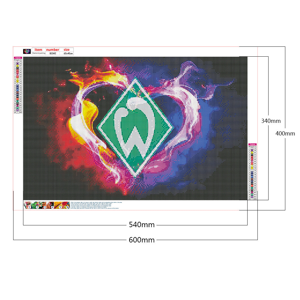 Werder Bremen Team Logo - Full Round Drill Diamond Painting 60*40CM