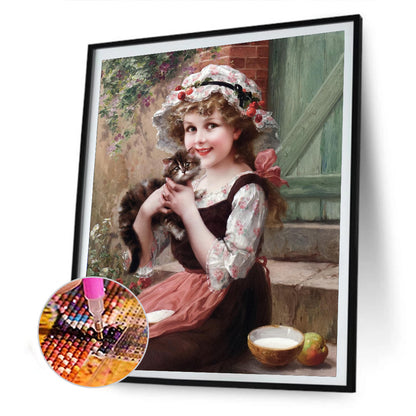 Girl - Full Round Drill Diamond Painting 30*40CM