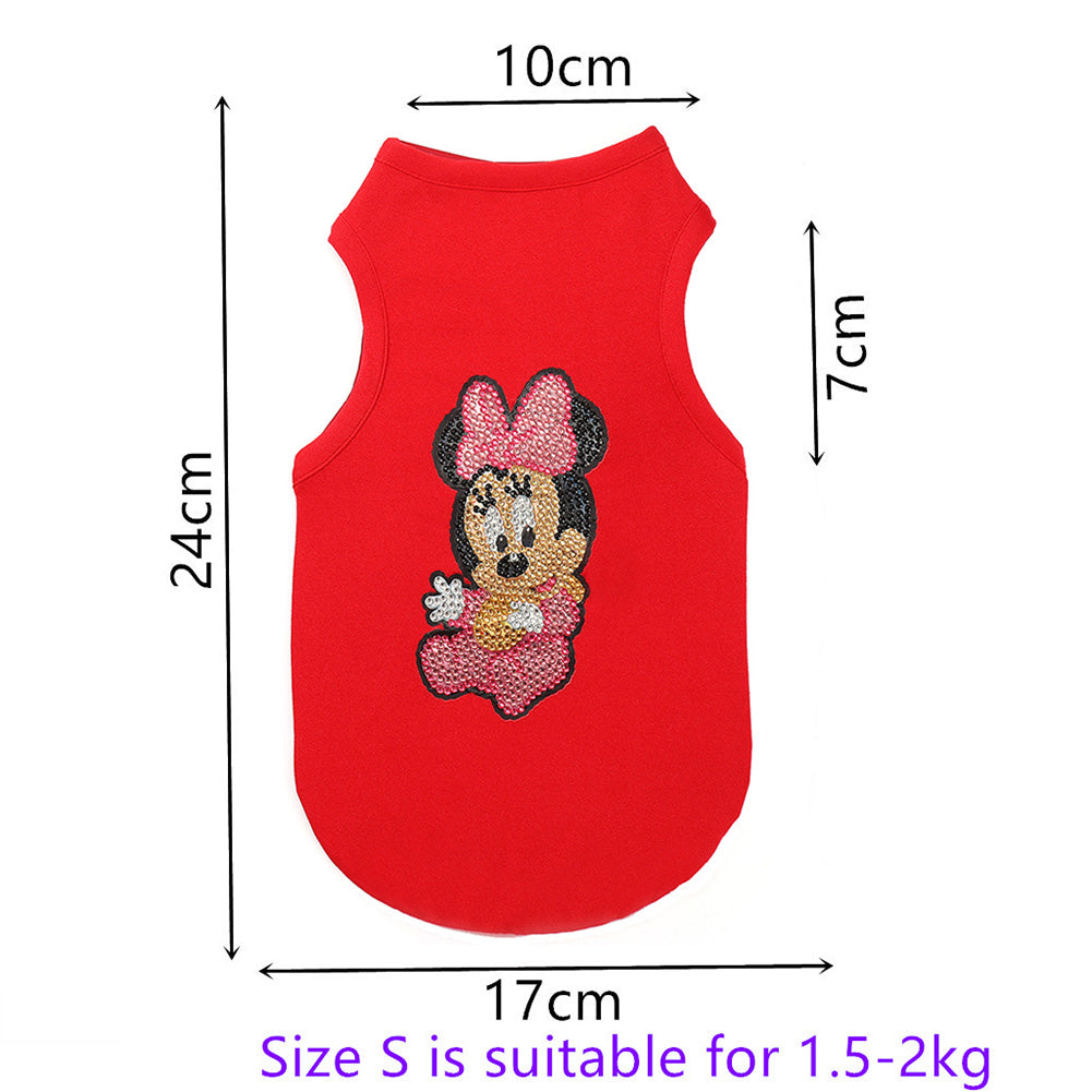 5D DIY Pet Clothes Cartoon Mouse Diamond Painting T-Shirts Dogs Cats Vest