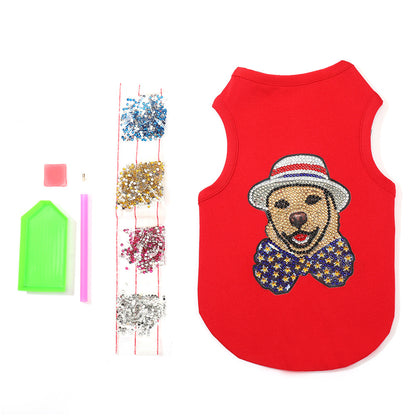 DIY Pet Clothes Diamond Painting Sleeveless T-Shirts Pullover Vest for Dogs