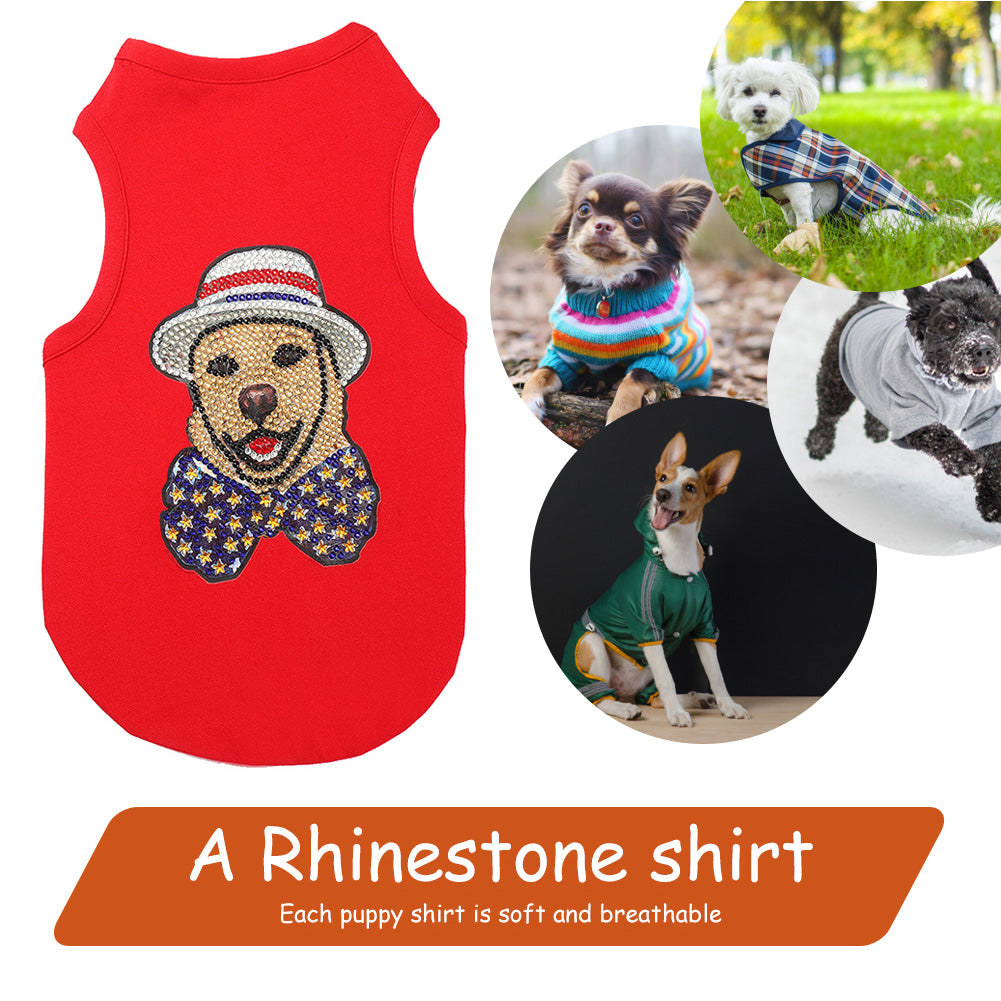 DIY Pet Clothes Diamond Painting Sleeveless T-Shirts Pullover Vest for Dogs
