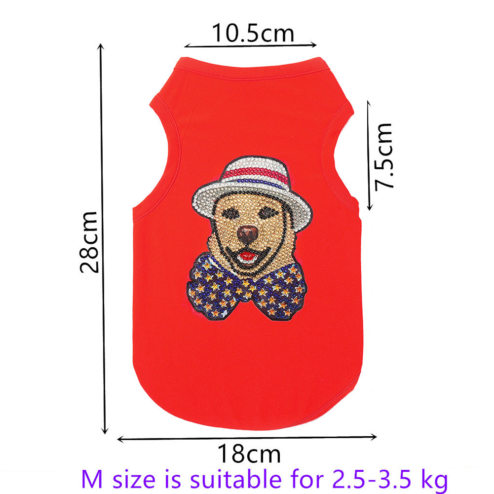 DIY Pet Clothes Diamond Painting Sleeveless T-Shirts Pullover Vest for Dogs