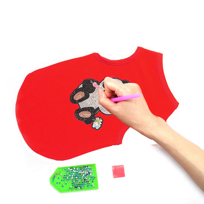 DIY Diamond Painting Pet Clothes Panda Sleeveless T-Shirt Dog Pullover Vest