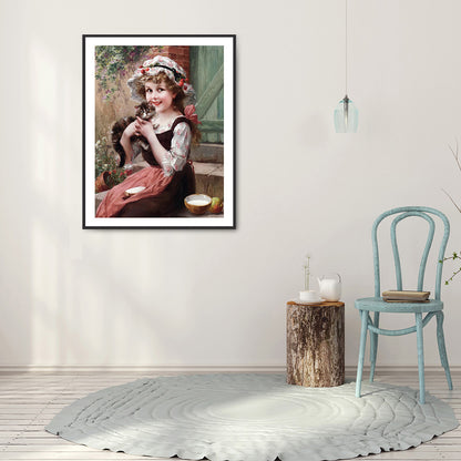 Retro Girl - Full Round Drill Diamond Painting 40*50CM