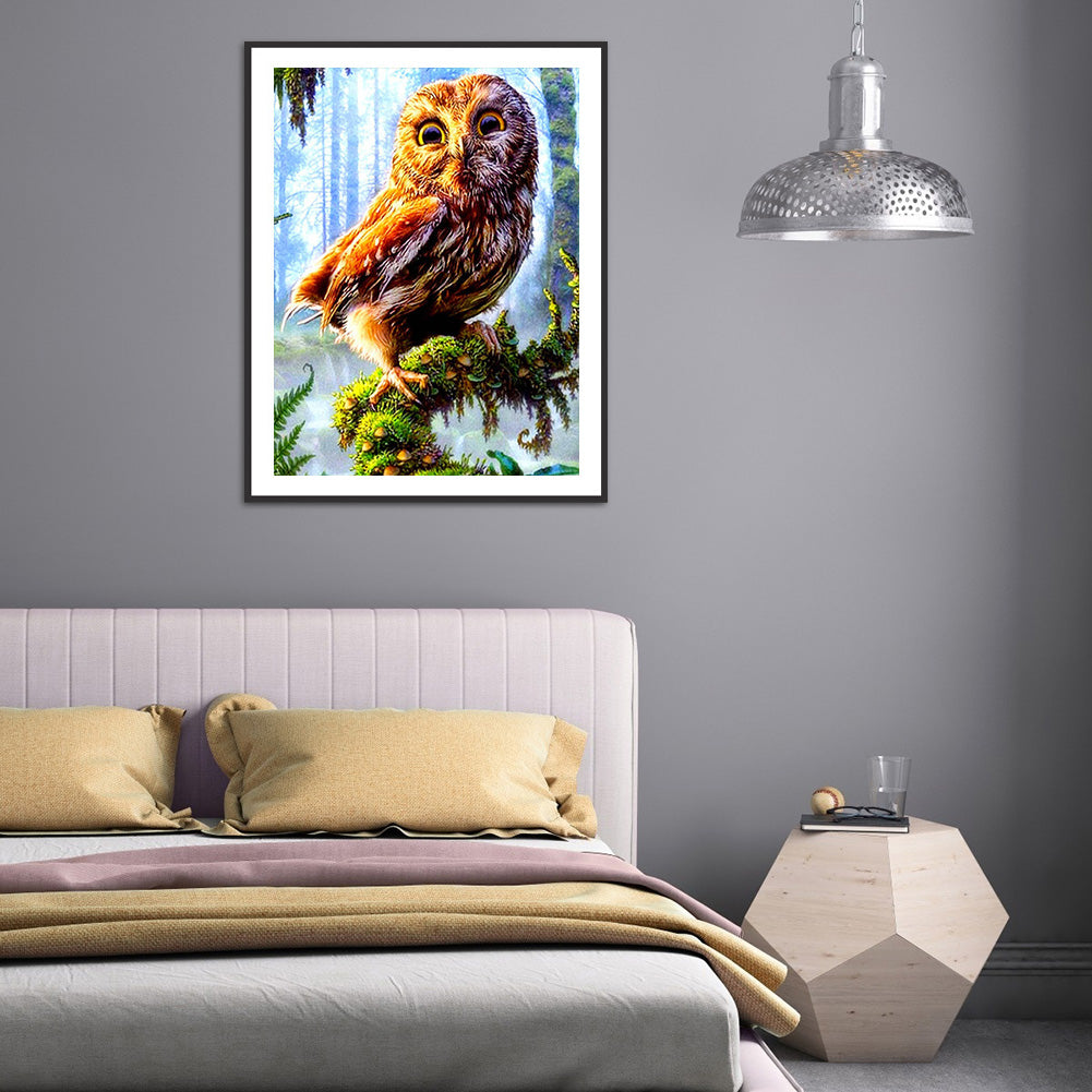 Owl - Full Round Drill Diamond Painting 30*40CM