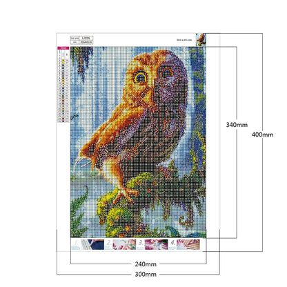 Owl - Full Round Drill Diamond Painting 30*40CM