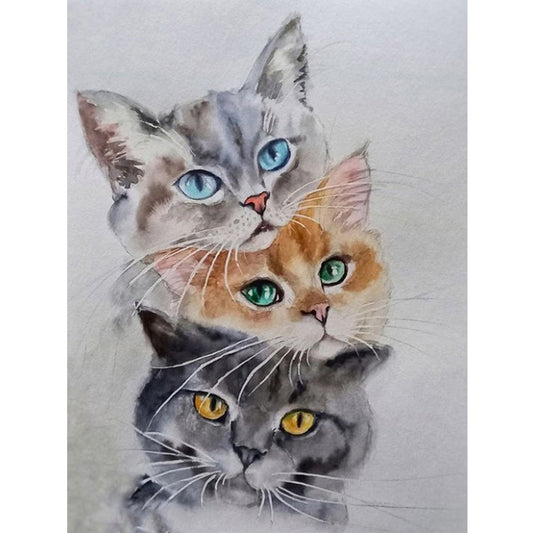 Three Cats - 11CT Counted Cross Stitch 30x40CM