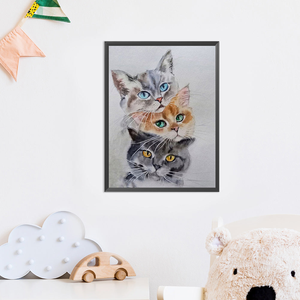 Three Cats - 11CT Counted Cross Stitch 30x40CM