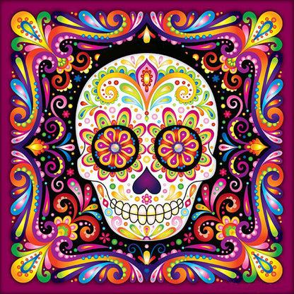 Colorful Skull - 11CT Stamped Cross Stitch 50*50CM