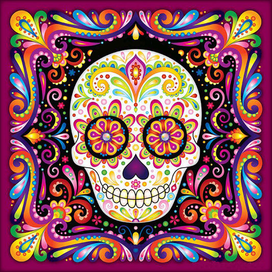 Colorful Skull - 11CT Stamped Cross Stitch 50*50CM