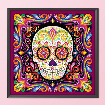 Colorful Skull - 11CT Stamped Cross Stitch 50*50CM