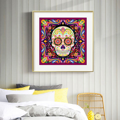 Colorful Skull - 11CT Stamped Cross Stitch 50*50CM