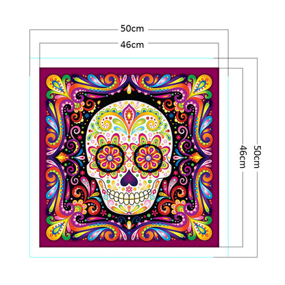 Colorful Skull - 11CT Stamped Cross Stitch 50*50CM