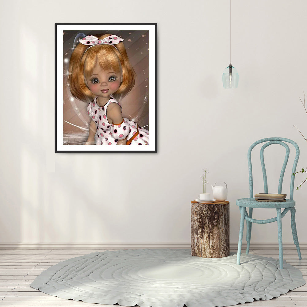 Big Eyes Girl - Full Round Drill Diamond Painting 30*40CM