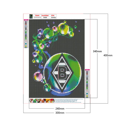 Borussia Monchengladbach Logo - Full Round Drill Diamond Painting 30*40CM