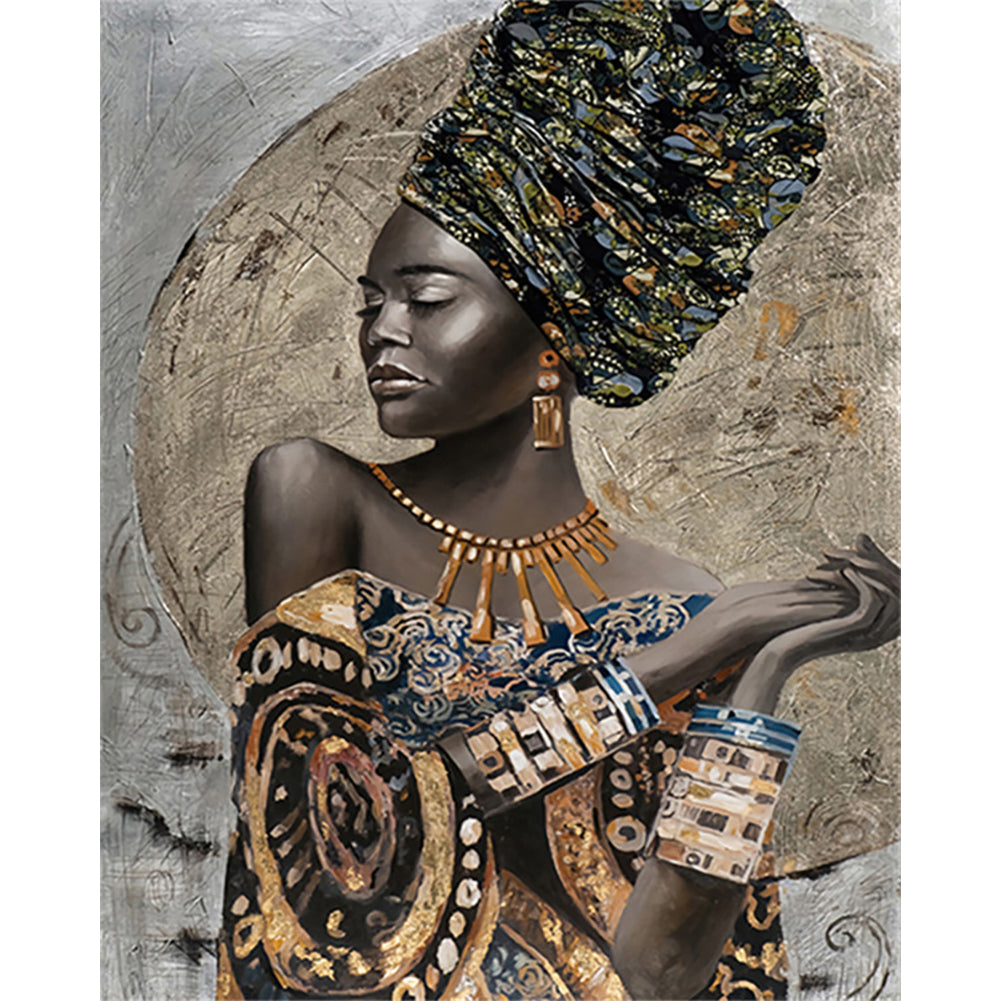 African Girl - Full Round Drill Diamond Painting 50*60CM