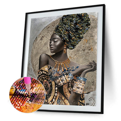 African Girl - Full Round Drill Diamond Painting 50*60CM