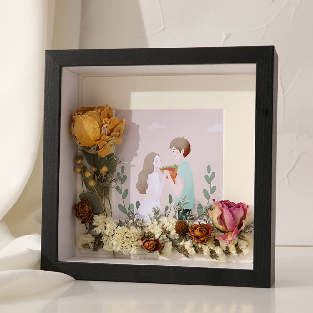 Depth 3cm DIY 3D Wooden Photo Frame for Displaying Flowers Picture Frame