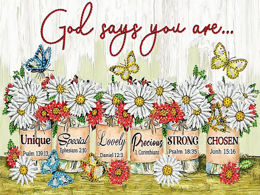 Flowers And Herbs In English - Special Shaped Drill Diamond Paiting 40*30CM