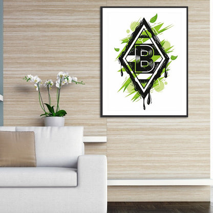 Borussia Monchengladbach Logo - Full Round Drill Diamond Painting 30*40CM