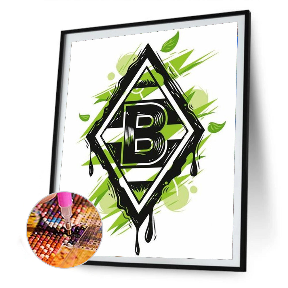 Borussia Monchengladbach Logo - Full Round Drill Diamond Painting 30*40CM