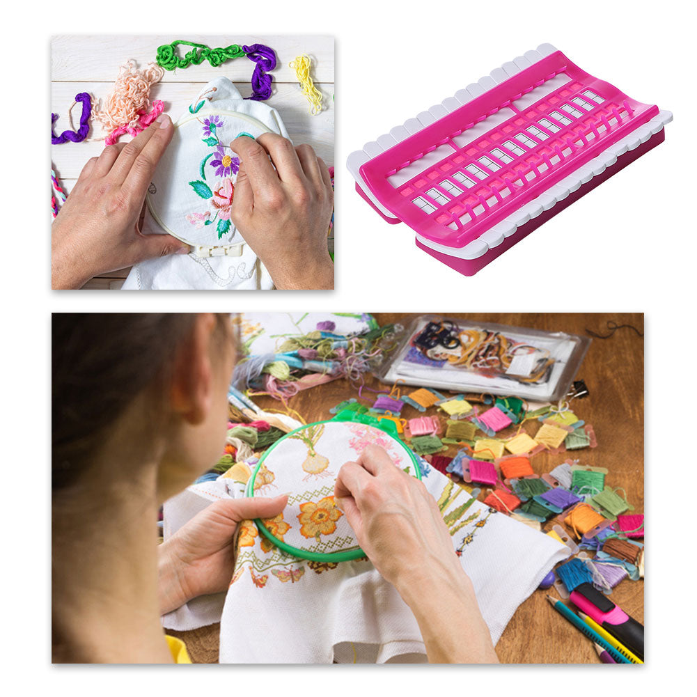 Cross Stitch Row Line Tools 30-Bit Embroidery Floss Thread Organizer Holder