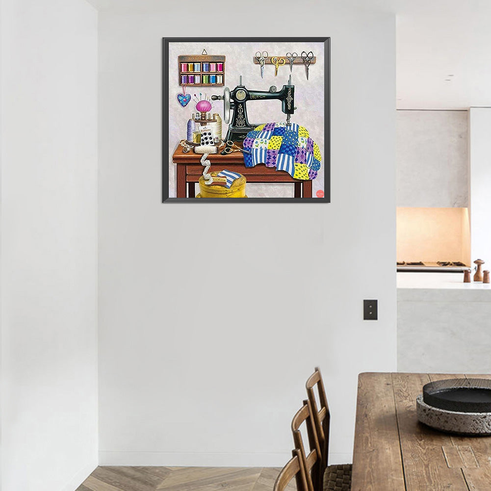 Sewing Machine - Full Round Drill Diamond Painting 40*40CM