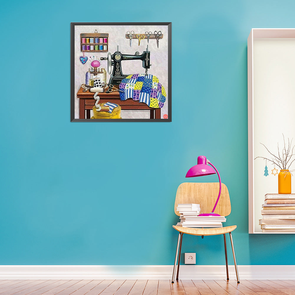 Sewing Machine - Full Round Drill Diamond Painting 40*40CM