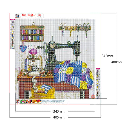 Sewing Machine - Full Round Drill Diamond Painting 40*40CM