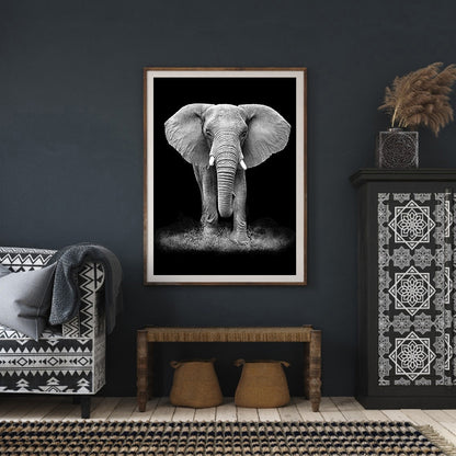 Black And White Elephant - Full Round Drill Diamond Painting 50*60CM