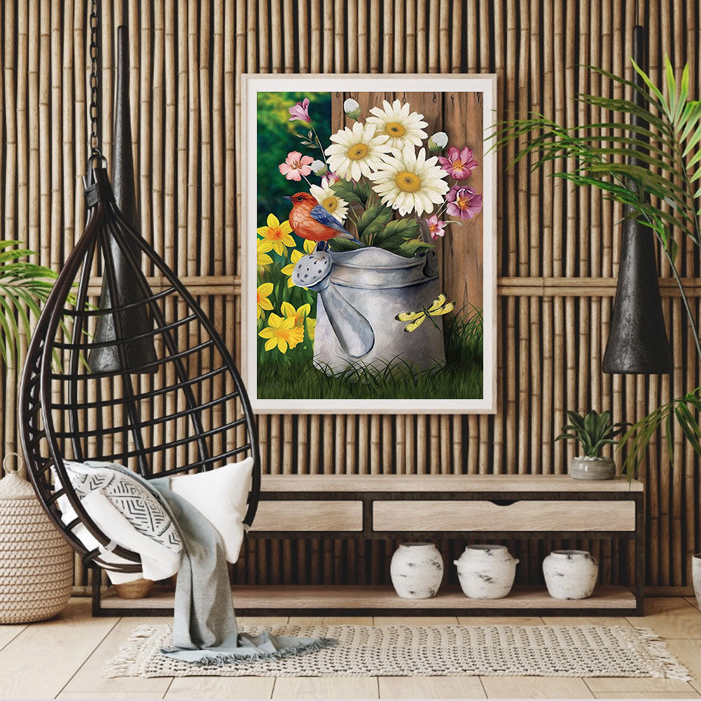 Flowers And Birds - 11CT Stamped Cross Stitch 37*50CM