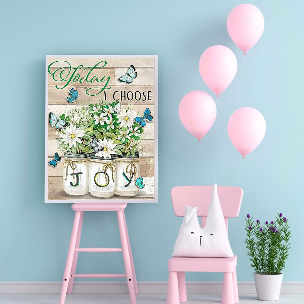 Flowers And Letters - 11CT Stamped Cross Stitch 40*50CM