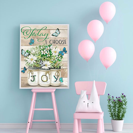 Flowers And Letters - 11CT Stamped Cross Stitch 40*50CM