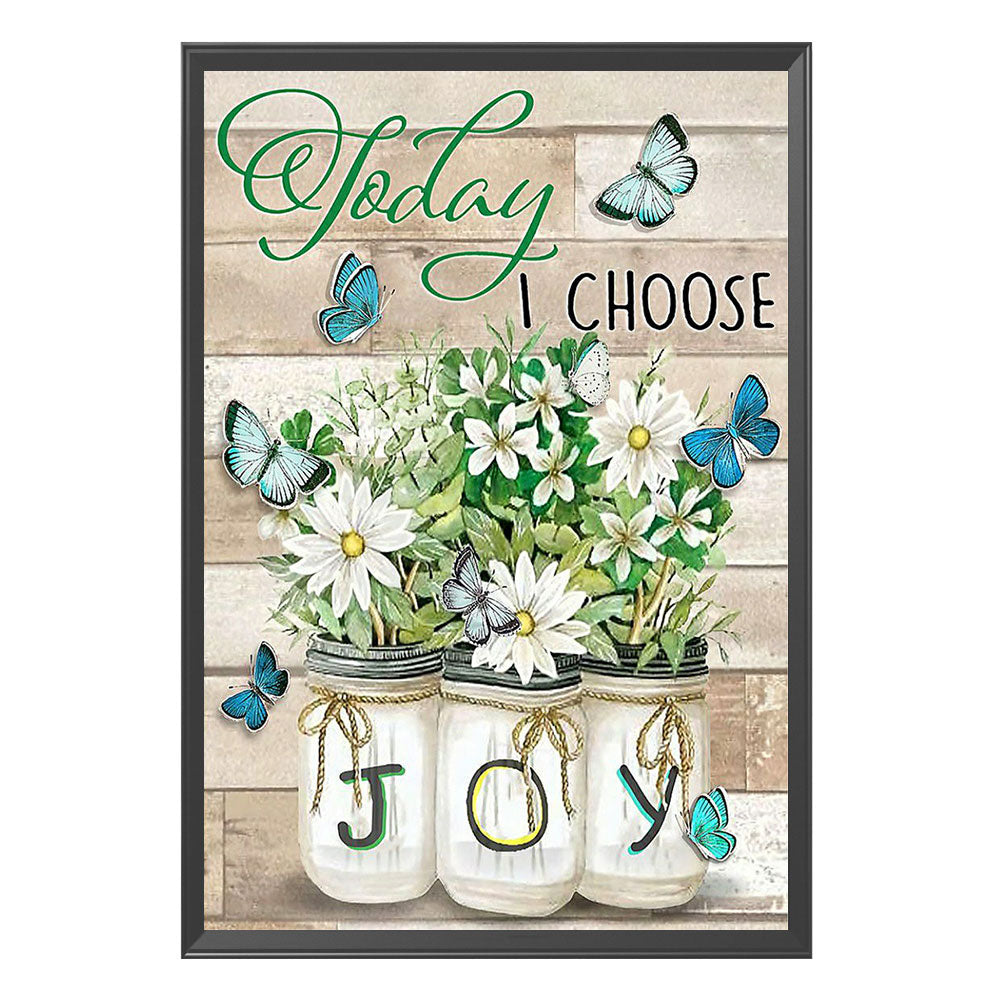 Flowers And Letters - 11CT Stamped Cross Stitch 40*50CM