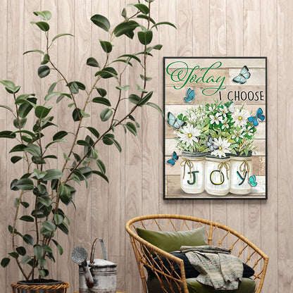 Flowers And Letters - 11CT Stamped Cross Stitch 40*50CM