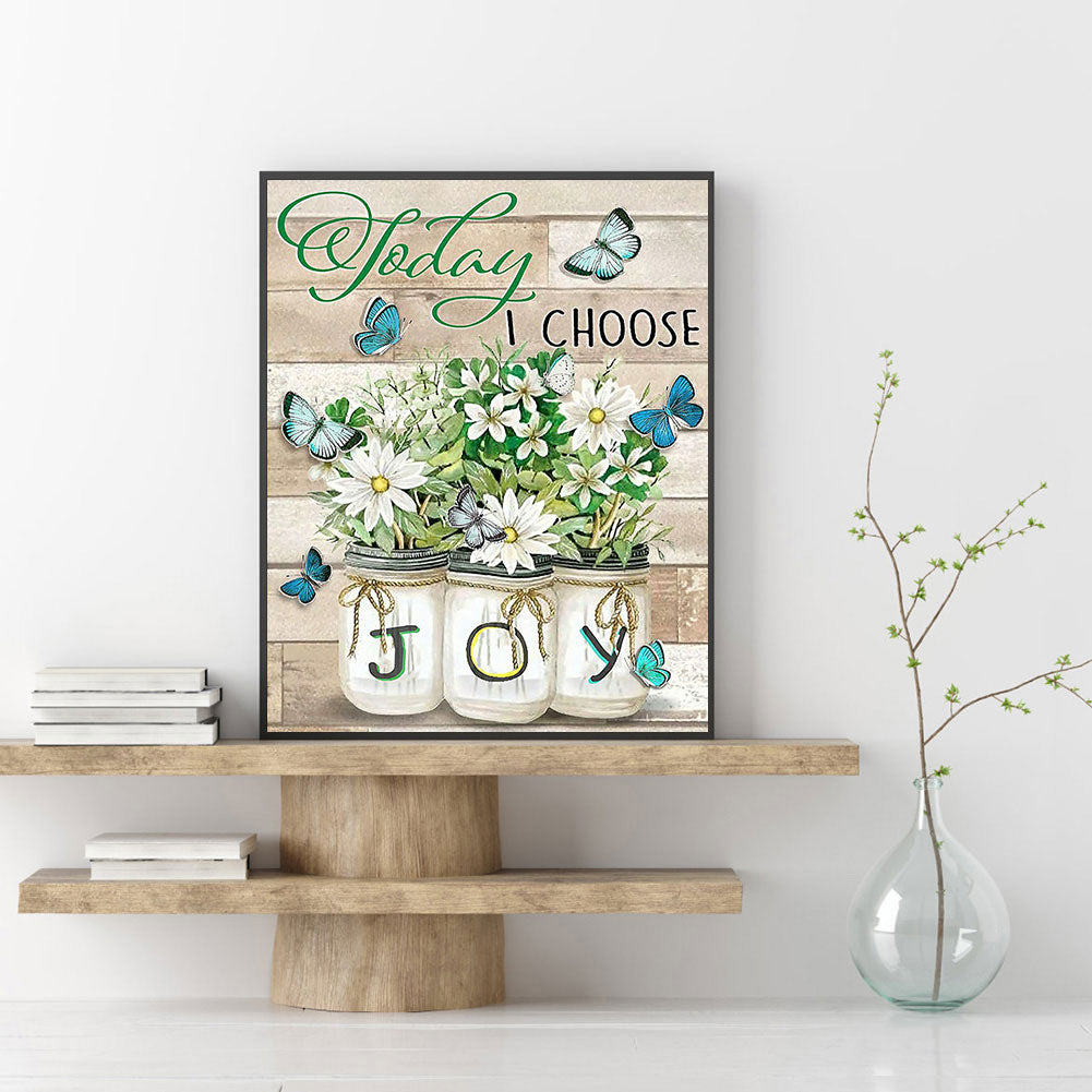 Flowers And Letters - 11CT Stamped Cross Stitch 40*50CM