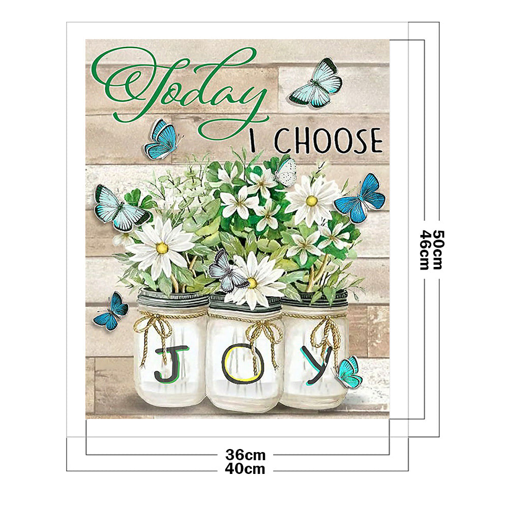 Flowers And Letters - 11CT Stamped Cross Stitch 40*50CM