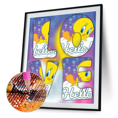 Little Yellow Duck Alphabet - Full Round Drill Diamond Painting 30*40CM