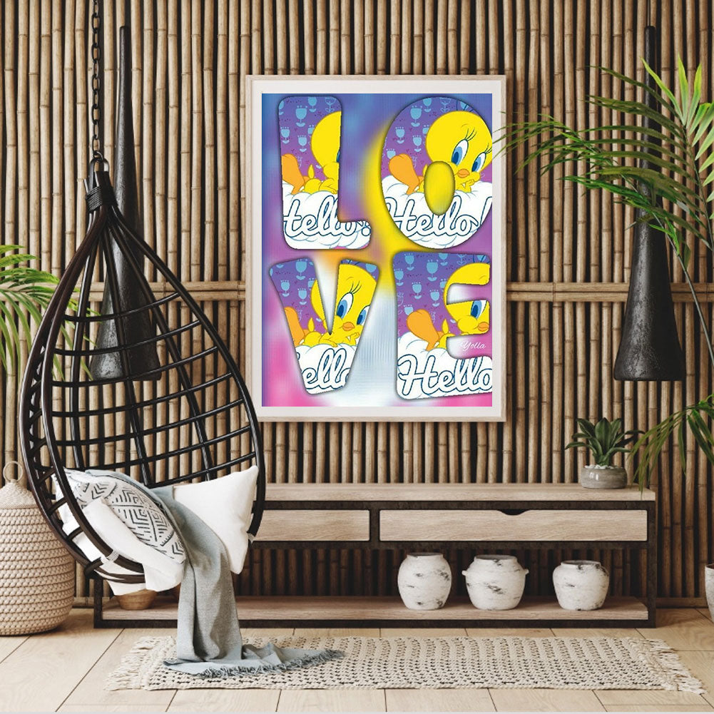 Little Yellow Duck Alphabet - Full Round Drill Diamond Painting 30*40CM